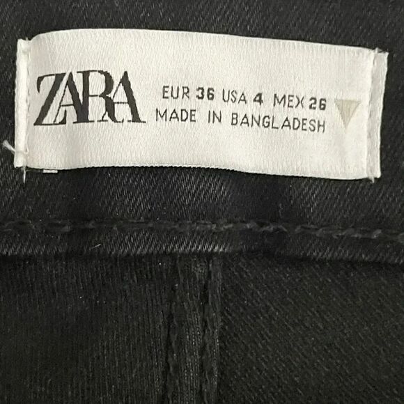 Zara Women’s Black Striped Slit High Waisted Skinny Pants SZ 4 #1130 - Picture 10 of 13